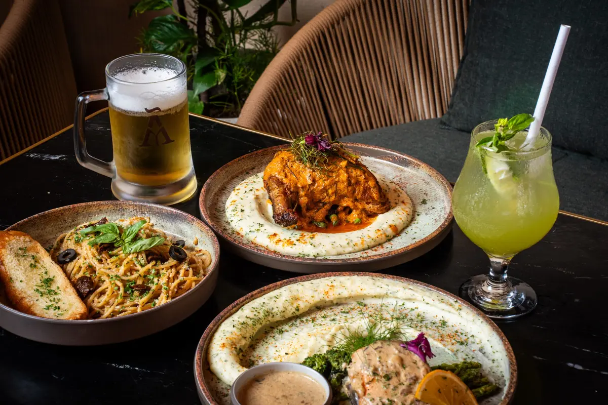 Food and chilled drinks served at Ālaya